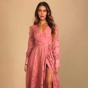 Lulu's Pink Long Sleeve Dress
